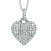 Thumbnail Image 0 of Lab-Created White Sapphire Heart Pendant in Sterling Silver