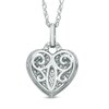 Thumbnail Image 1 of Lab-Created White Sapphire Heart Pendant in Sterling Silver