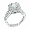 Thumbnail Image 2 of Vera Wang Love Collection 1.97 CT. T.W. Emerald-Cut Diamond Double Frame Ring in 14K White Gold
