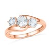 Thumbnail Image 1 of Lab-Created White Sapphire Three Stone Ring in 10K Rose Gold