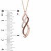 Thumbnail Image 2 of 0.20 CT. T.W. Enhanced Cognac and White Diamond Split Waves Pendant in 10K Rose Gold