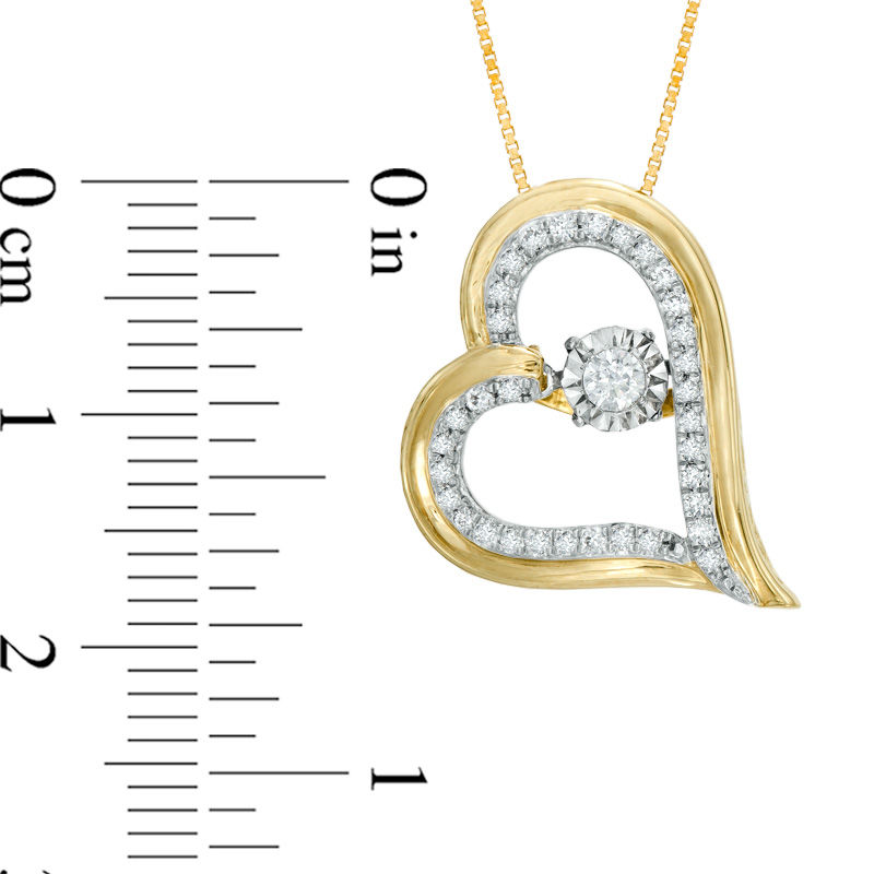 Unstoppable Loveâ¢ 0.33 CT. T.W. Diamond Tilted Heart Pendant in 10K Gold