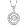 Thumbnail Image 0 of Unstoppable Love™ 0.14 CT. T.W. Diamond Frame Pendant in Sterling Silver