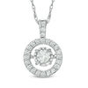 Thumbnail Image 1 of Unstoppable Love™ 0.14 CT. T.W. Diamond Frame Pendant in Sterling Silver