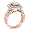 2.00 CT. T.W. Princess-Cut Quad Diamond Double Frame Engagement Ring in 14K Rose Gold