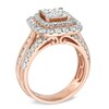 2.00 CT. T.W. Princess-Cut Quad Diamond Double Frame Engagement Ring in 14K Rose Gold
