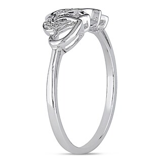 Diamond Accent Interlocking Hearts Ring in 10K White Gold