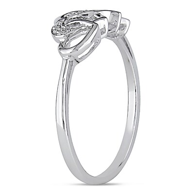 Diamond Accent Interlocking Hearts Ring in 10K White Gold