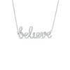Thumbnail Image 1 of Cursive "believe" Necklace in Sterling Silver - 17.5"