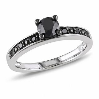 0.85 CT. T.W. Black Diamond Ring in Sterling Silver