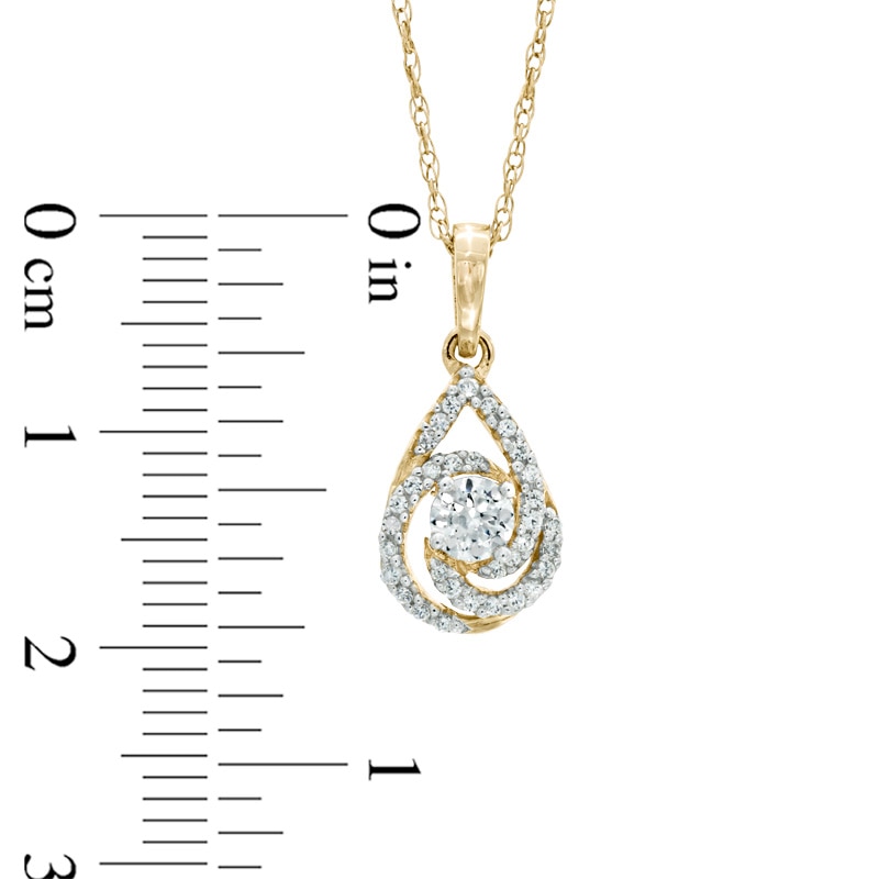 0.30 CT. T.W. Certified Canadian Diamond Teardrop Swirl Pendant in 14K Gold (I/I2)