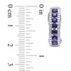 Thumbnail Image 2 of Blue Lab-Created Sapphire Hoop Earrings in Sterling Silver