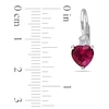 Thumbnail Image 2 of 7.0mm Heart-Shaped Lab-Created Ruby and White Lab-Created Sapphire Drop Earrings in Sterling Silver