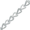 Thumbnail Image 1 of 0.05 CT. T.W. Diamond Alternating Link Bracelet in Sterling Silver - 7.25"