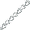 Thumbnail Image 0 of 0.05 CT. T.W. Diamond Alternating Link Bracelet in Sterling Silver - 7.25"