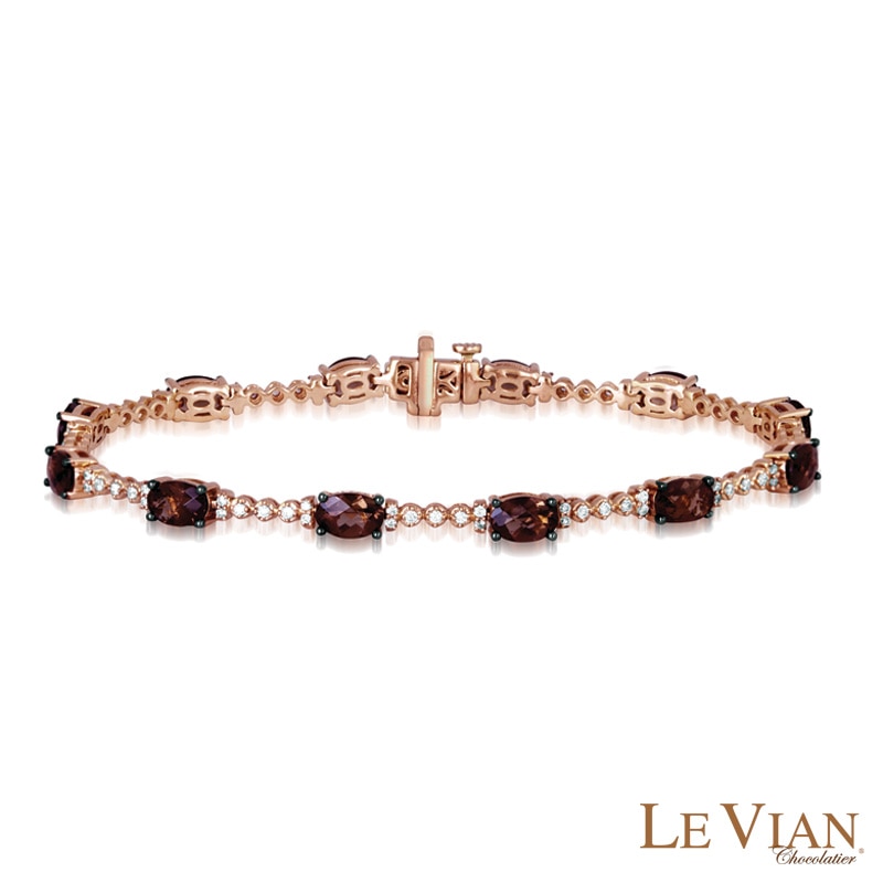 Main Image 1 of Le Vian® Chocolate Quartz™ and 0.44 CT. T.W. Diamond Bracelet in 14K Strawberry Gold™