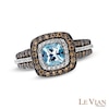 Thumbnail Image 0 of Le Vian® Sea Blue Aquamarine™ and 0.76 CT. T.W. Diamond Ring in 14K Vanilla Gold™