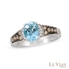 Thumbnail Image 0 of Le Vian® Sea Blue Aquamarine™ and 0.28 CT. T.W. Diamond Ring in 14K Vanilla Gold™