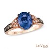 Thumbnail Image 1 of Le Vian® Blueberry Tanzanite™ and 0.33 CT. T.W. Diamond Ring in 14K Strawberry Gold™