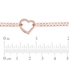 Thumbnail Image 2 of Double Chain Heart Anklet in 14K Rose Gold - 10"