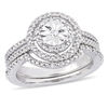 Thumbnail Image 0 of 0.24 CT. T.W. Diamond Medallion Cluster Bridal Set in Sterling Silver