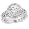 Thumbnail Image 1 of 0.24 CT. T.W. Diamond Medallion Cluster Bridal Set in Sterling Silver