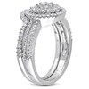 Thumbnail Image 2 of 0.24 CT. T.W. Diamond Medallion Cluster Bridal Set in Sterling Silver