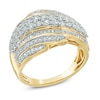 Thumbnail Image 2 of 1.00 CT. T.W. Diamond Layered Wave Band in 10K Gold