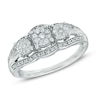 Thumbnail Image 0 of 0.25 CT. T.W. Diamond Three Stone Cluster Ring in Sterling Silver