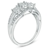 Thumbnail Image 1 of 0.25 CT. T.W. Diamond Three Stone Cluster Ring in Sterling Silver