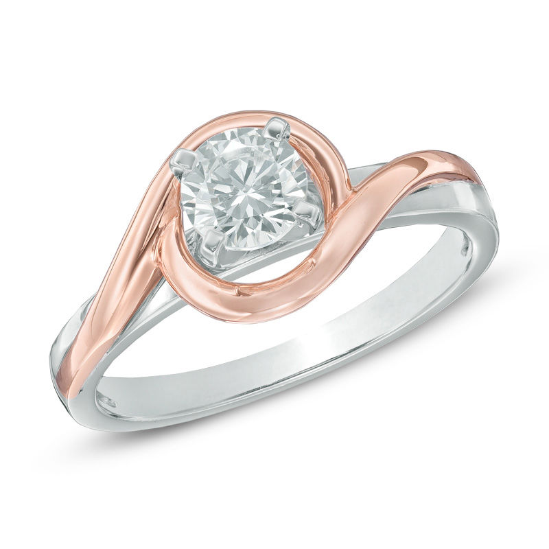 0.58 CT. Certified Canadian Diamond Solitaire Engagement Ring in 14K Two-Tone Gold (I/I1)