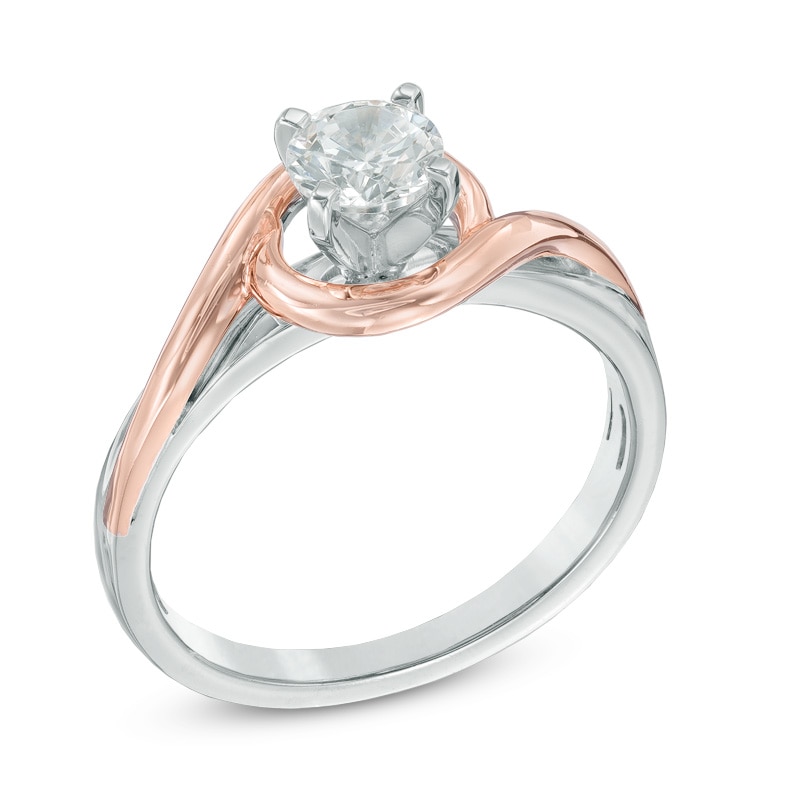 Main Image 2 of 0.58 CT. Certified Canadian Diamond Solitaire Engagement Ring in 14K Two-Tone Gold (I/I1)