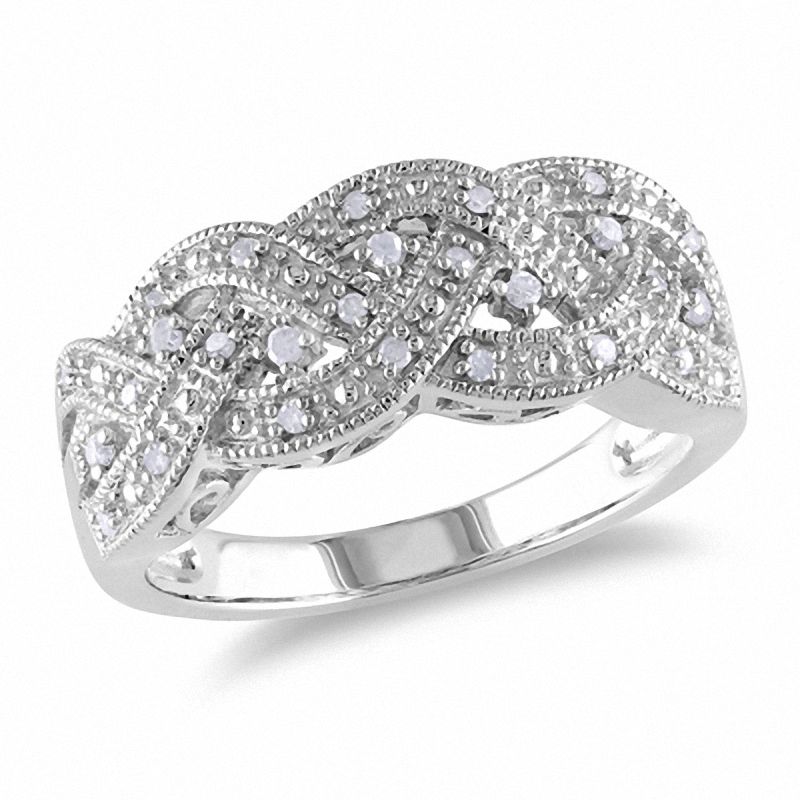 0.13 CT. T.W. Diamond Braid Band in Sterling Silver|Peoples Jewellers