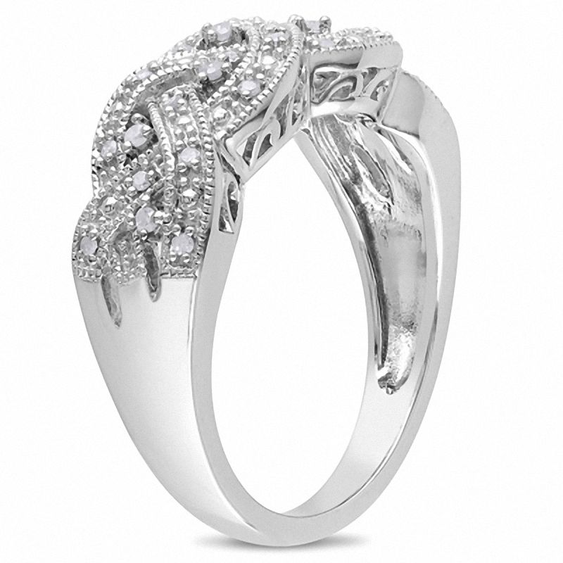 0.13 CT. T.W. Diamond Braid Band Sterling Silver