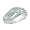 Diamond Accent Layered Loose Knot Ring in Sterling Silver