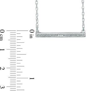 Diamond Accent Sideways Bar Necklace in Sterling Silver - 17"