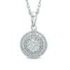 Thumbnail Image 0 of Diamond Accent Beaded Frame Medallion Pendant in Sterling Silver