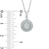 Diamond Accent Beaded Frame Medallion Pendant in Sterling Silver