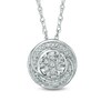 Thumbnail Image 1 of Diamond Accent Spiral Cluster Pendant in Sterling Silver
