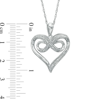 Diamond Accent Heart with Infinity Pendant in Sterling Silver