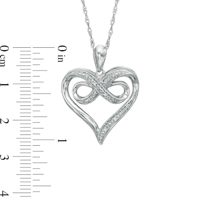 Diamond Accent Heart with Infinity Pendant in Sterling Silver
