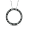 Thumbnail Image 1 of Black Diamond Accent Circle Pendant in Sterling Silver