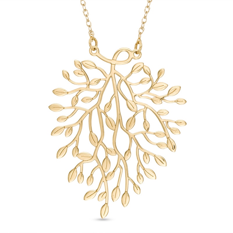 Tree Leaf Necklace in 10K Gold|Peoples Jewellers