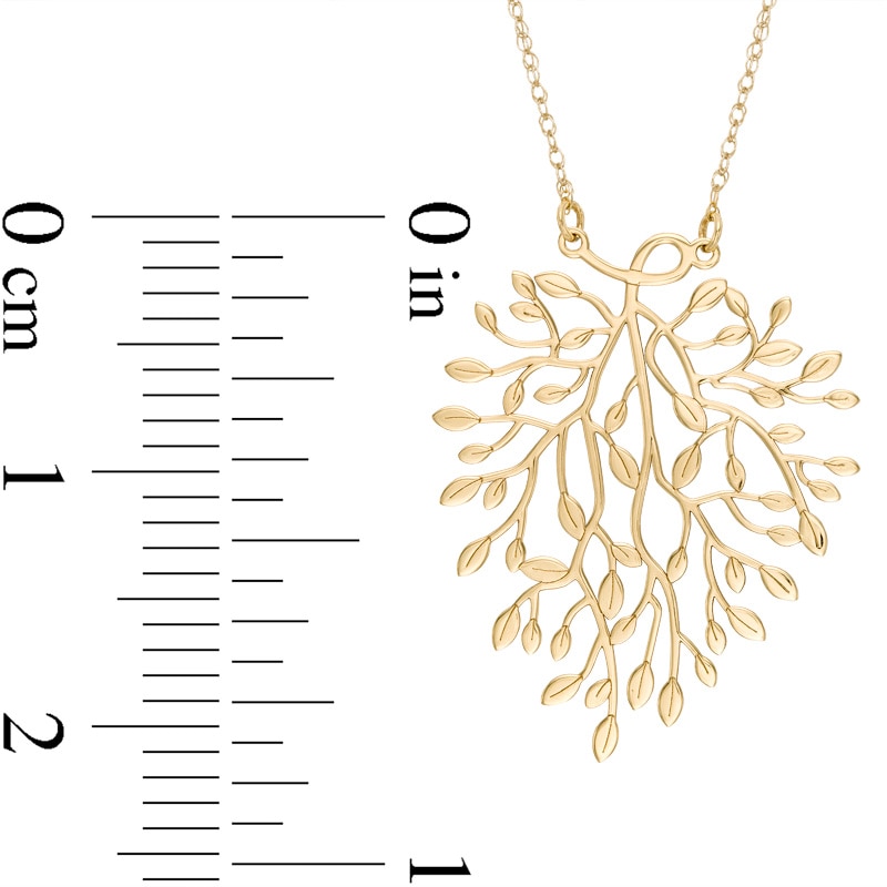 Tree Leaf Necklace in 10K Gold