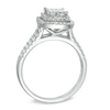 1.00 CT. T.W. Certified Canadian Princess-Cut Quad Diamond Frame Engagement Ring in 14K White Gold (I/I2)