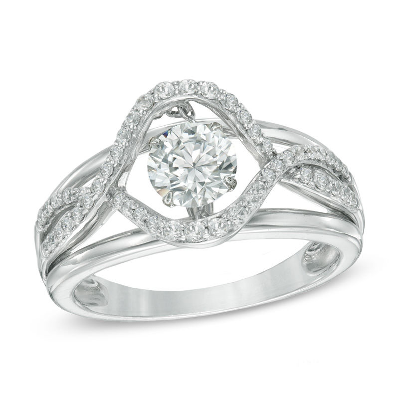 Unstoppable Love™ 6.0mm Lab-Created White Sapphire Swirl Ring in Sterling Silver