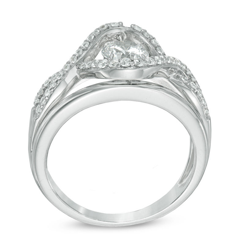 Unstoppable Loveâ¢ 6.0mm Lab-Created White Sapphire Swirl Ring in Sterling Silver