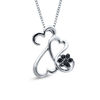 Thumbnail Image 1 of Open Hearts Family by Jane Seymour™ 0.04 CT. T.W. Black Diamond Motherly Love Paw Pendant in Sterling Silver