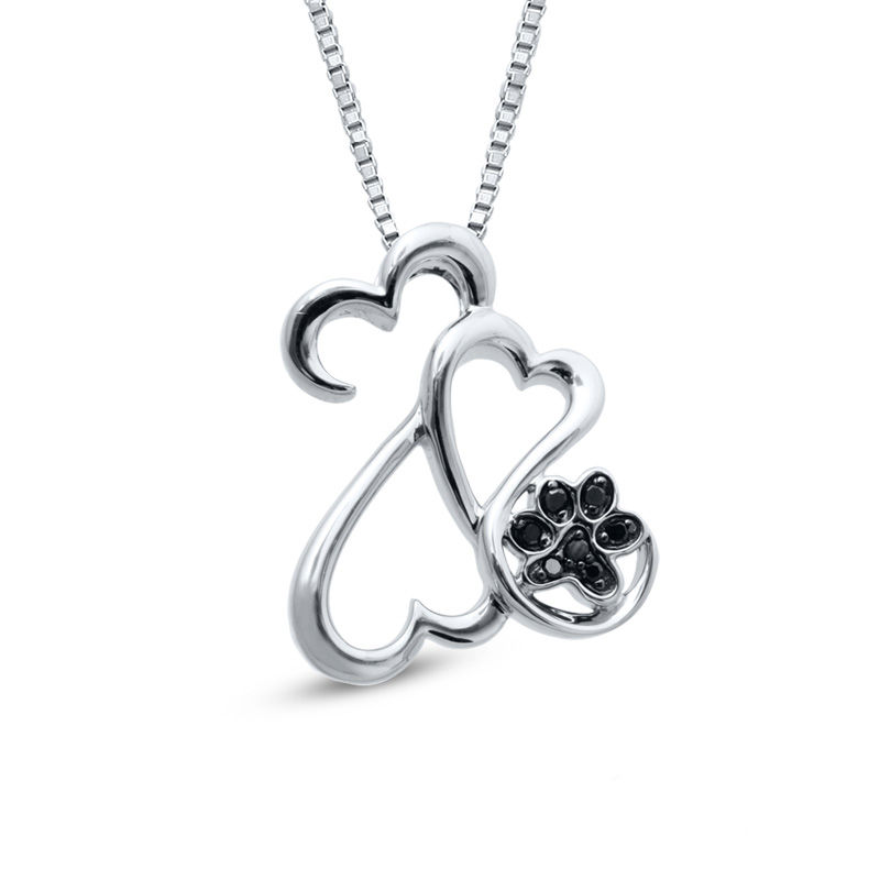 Open Hearts Family by Jane Seymour™ 0.04 CT. T.W. Black Diamond Motherly Love Paw Pendant in Sterling Silver