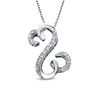 Thumbnail Image 0 of Open Hearts by Jane Seymour™ 0.04 CT. T.W. Diamond Curlique Pendant in Sterling Silver